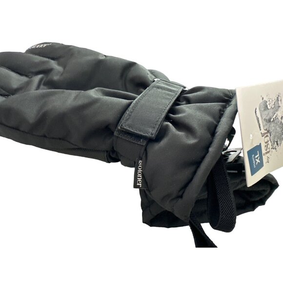 NWT ISOTONER Gloves Black Winter Lined Velcro Wrists Size XL - Picture 3 of 4